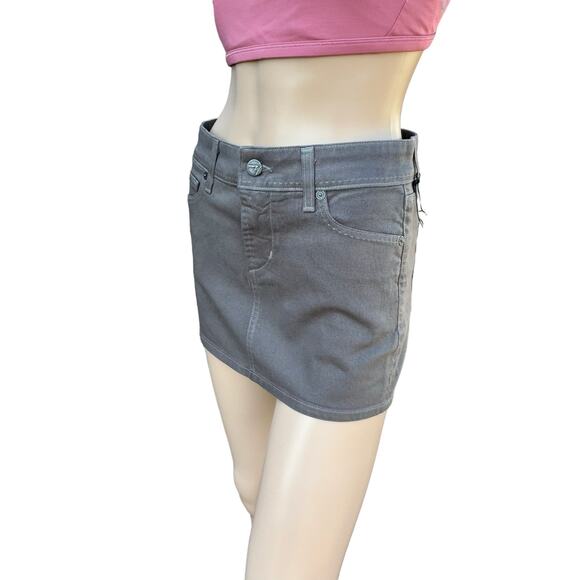New Citizens Of Humanity Women Waxed Gray Jean Denim Micro Mini Skirt Size 30 - Picture 3 of 11